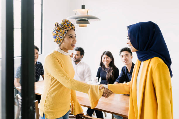 Two women talking